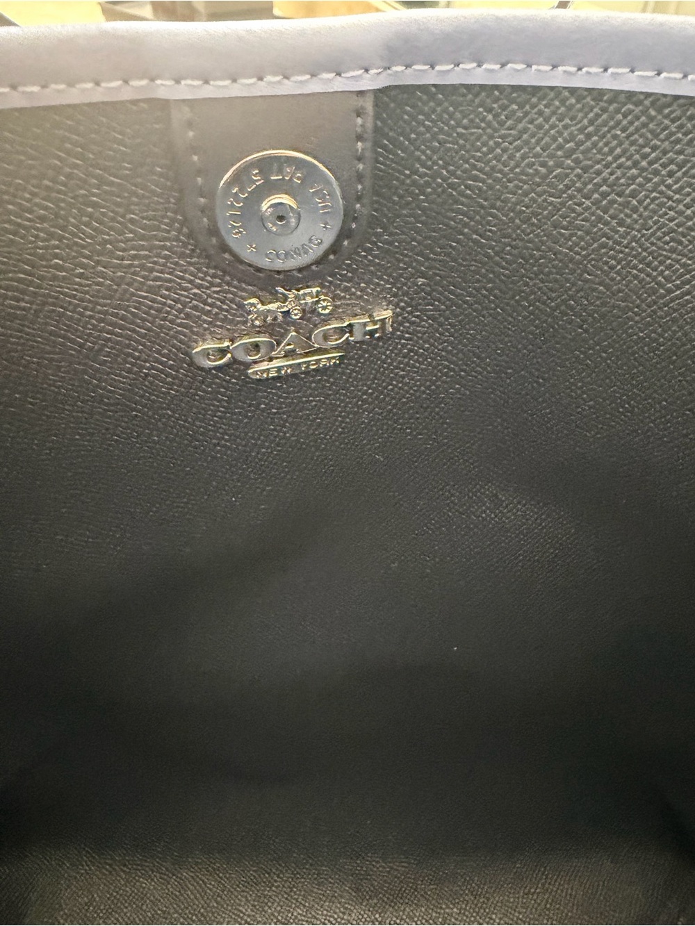 Coach Blue Floral Signature Canvas Tote with Leather Trim - Picture 4 of 5